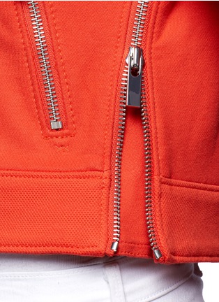 Detail View - Click To Enlarge - ELIZABETH AND JAMES - Cotton-blend cropped biker jacket