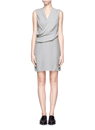 Main View - Click To Enlarge - HELMUT LANG - Draped-front sleeveless dress