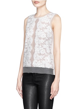 Front View - Click To Enlarge - LANVIN - Lace overlay sleeveless top