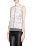 Front View - Click To Enlarge - LANVIN - Lace overlay sleeveless top