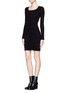 Front View - Click To Enlarge - HELMUT LANG - Square neckline cutout back dress