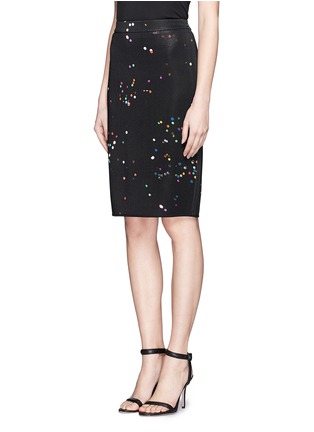 Front View - Click To Enlarge - GIVENCHY - Confetti print milano knit pencil skirt