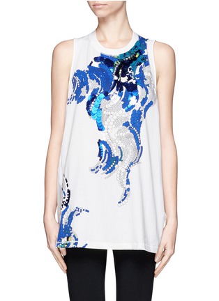 Main View - Click To Enlarge - 3.1 PHILLIP LIM - Sequins embellished sheer back sleeveless T-shirt