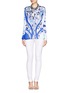 Figure View - Click To Enlarge - EMILIO PUCCI - Chiffon back capri print silk sweater