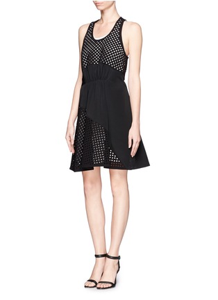 Figure View - Click To Enlarge - 3.1 PHILLIP LIM - Gathered front laser cut polka dot dress