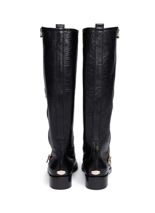 Back View - Click To Enlarge - JIMMY CHOO - 'Doreen' crumpled leather biker boots