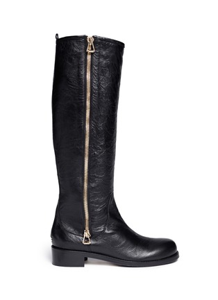 Main View - Click To Enlarge - JIMMY CHOO - 'Doreen' crumpled leather biker boots