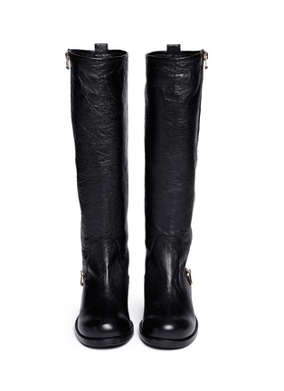Figure View - Click To Enlarge - JIMMY CHOO - 'Doreen' crumpled leather biker boots