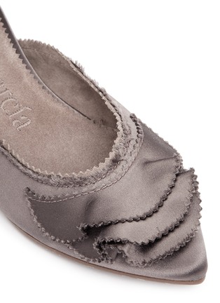Detail View - Click To Enlarge - PEDRO GARCIA  - 'Alia' ruffled satin slippers