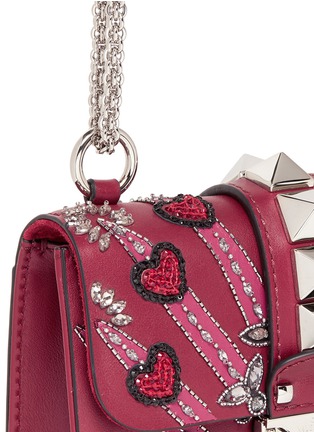 Detail View - Click To Enlarge - VALENTINO GARAVANI - 'Rockstud Lock' mini Love Blade embellished shoulder bag