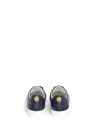 Back View - Click To Enlarge - ANYA HINDMARCH - Smiley print leather sneakers