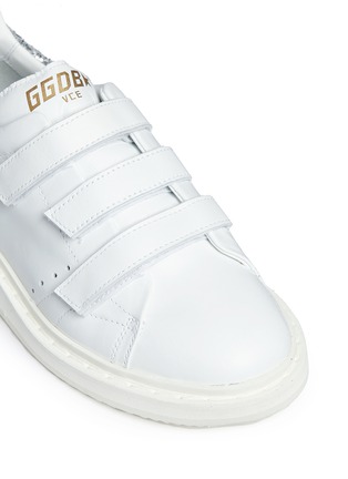 Detail View - Click To Enlarge - GOLDEN GOOSE - 'Smash' glitter collar leather kids sneakers