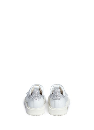 Back View - Click To Enlarge - GOLDEN GOOSE - 'Smash' glitter collar leather kids sneakers