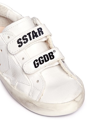 Detail View - Click To Enlarge - GOLDEN GOOSE - 'Old School' distressed leather toddler sneakers