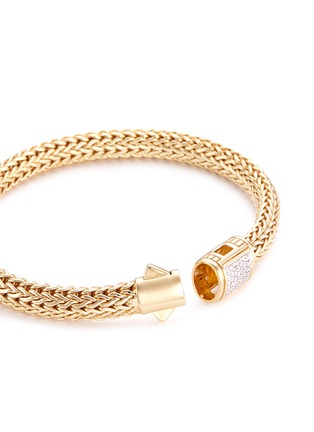 Detail View - Click To Enlarge - JOHN HARDY - Diamond 18k yellow gold medium woven chain bracelet