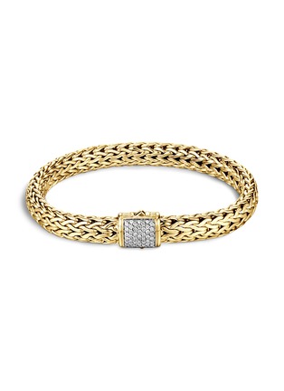 Main View - Click To Enlarge - JOHN HARDY - Diamond 18k yellow gold medium woven chain bracelet
