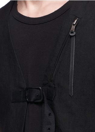 Detail View - Click To Enlarge - THE VIRIDI-ANNE - Linen hopsack backpack vest