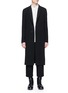 Main View - Click To Enlarge - THE VIRIDI-ANNE - Peaked lapel long cotton coat