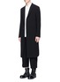 Figure View - Click To Enlarge - THE VIRIDI-ANNE - Peaked lapel long cotton coat