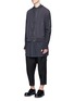 Figure View - Click To Enlarge - THE VIRIDI-ANNE - Ruched sleeve gauze bomber jacket