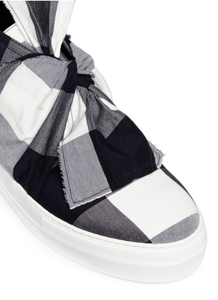 Detail View - Click To Enlarge - PORTS 1961 - Knot vamp gingham check platform sneakers