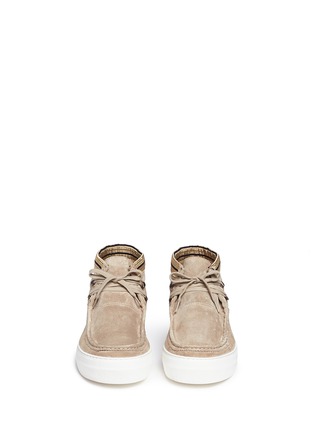 Front View - Click To Enlarge - PORTS 1961 - Grosgrain trim suede sneakers