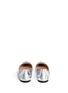 Back View - Click To Enlarge - TORY BURCH - 'Melody' logo pearl metallic leather skimmer flats