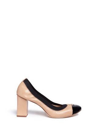 Main View - Click To Enlarge - TORY BURCH - 'Jolie' contrast toe leather pumps