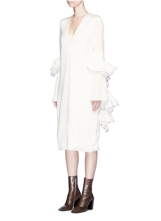 Front View - Click To Enlarge - ELLERY - 'Molotov' ruffle sleeve crepe shift dress