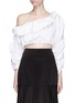 Main View - Click To Enlarge - ELLERY - 'Third Degrees' asymmetric off-shoulder ruffle cropped top