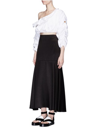 Figure View - Click To Enlarge - ELLERY - 'Third Degrees' asymmetric off-shoulder ruffle cropped top