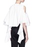 Back View - Click To Enlarge - ELLERY - 'Baby' cold shoulder cropped ruffle top