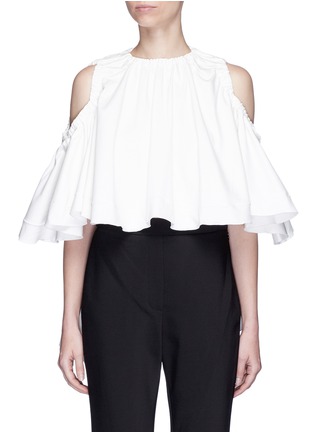 Main View - Click To Enlarge - ELLERY - 'Baby' cold shoulder cropped ruffle top