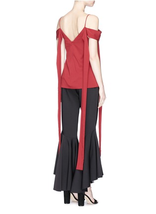 Back View - Click To Enlarge - ELLERY - 'Teenage Doll' cold shoulder sleeve tie silk camisole