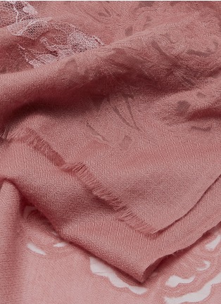 Detail View - Click To Enlarge - JANAVI - Floral lace insert cashmere scarf