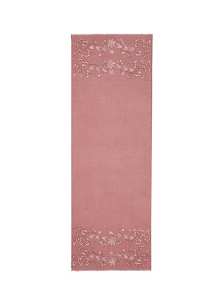 Main View - Click To Enlarge - JANAVI - Floral lace insert cashmere scarf