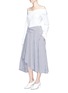 Figure View - Click To Enlarge - 72722 - Smocked waist check full volume skirt