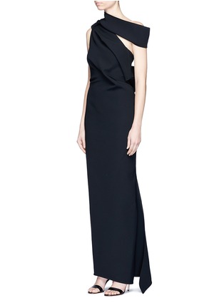 Front View - Click To Enlarge - MATICEVSKI - 'Instinctive' one-shoulder draped sheath gown