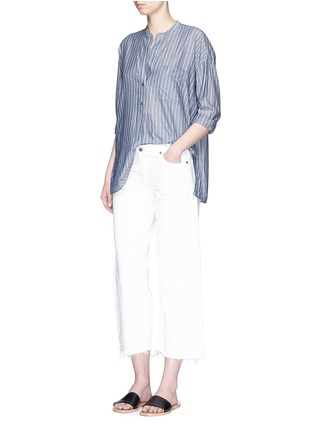 Figure View - Click To Enlarge - VINCE - Stripe cotton chambray shirt