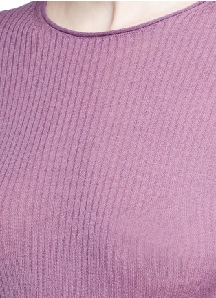 Detail View - Click To Enlarge - VINCE - Slim fit rib knit cashmere sweater