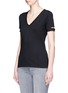 Front View - Click To Enlarge - HELMUT LANG - Slash cuff T-shirt