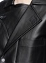 Detail View - Click To Enlarge - HELMUT LANG - Belted lambskin leather cropped biker jacket