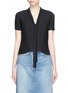 Main View - Click To Enlarge - HELMUT LANG - Pleated crepe de Chine tie neck top