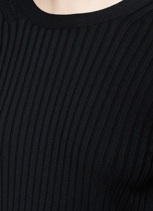 Detail View - Click To Enlarge - HELMUT LANG - Technical rib knit tie open back sweater