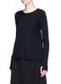 Front View - Click To Enlarge - HELMUT LANG - Technical rib knit tie open back sweater