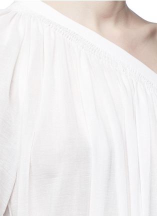 Detail View - Click To Enlarge - HELMUT LANG - One-shoulder belted cotton guaze top