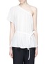Main View - Click To Enlarge - HELMUT LANG - One-shoulder belted cotton guaze top