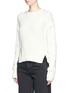 Front View - Click To Enlarge - HELMUT LANG - Detachable button sleeve rib knit sweater