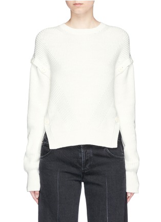 Main View - Click To Enlarge - HELMUT LANG - Detachable button sleeve rib knit sweater