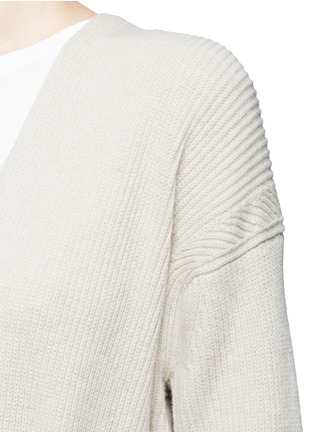 Detail View - Click To Enlarge - HELMUT LANG - Belted side split wool-cashmere cardigan